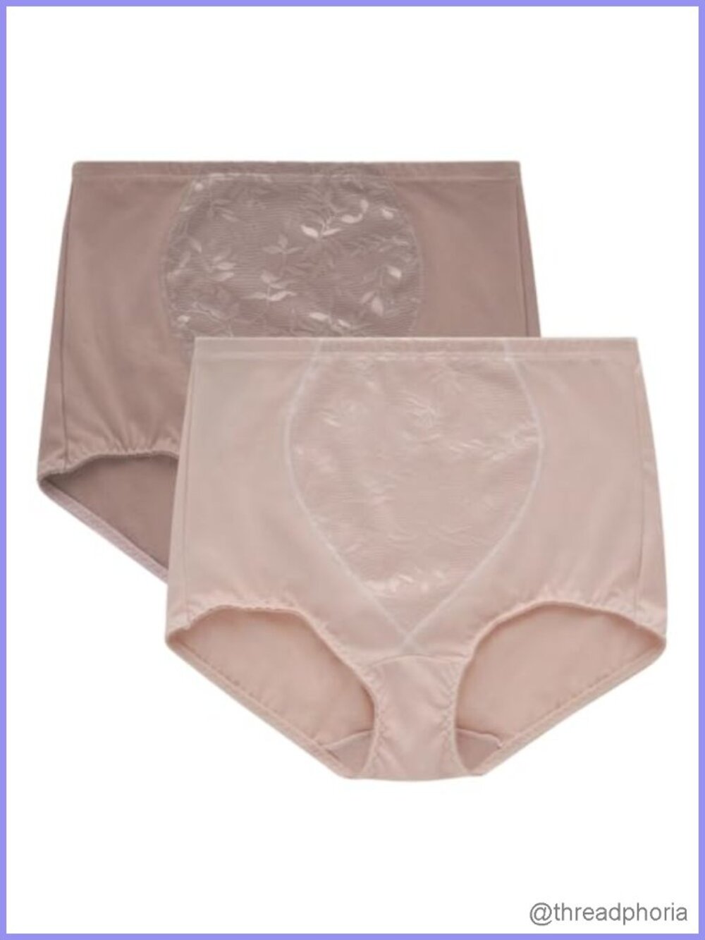 Firm Control Shapewear Briefs 2-Pack Tummy Control Mid Rise Nylon Microfiber